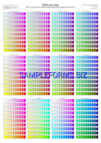 CMYK Color Chart pdf free
